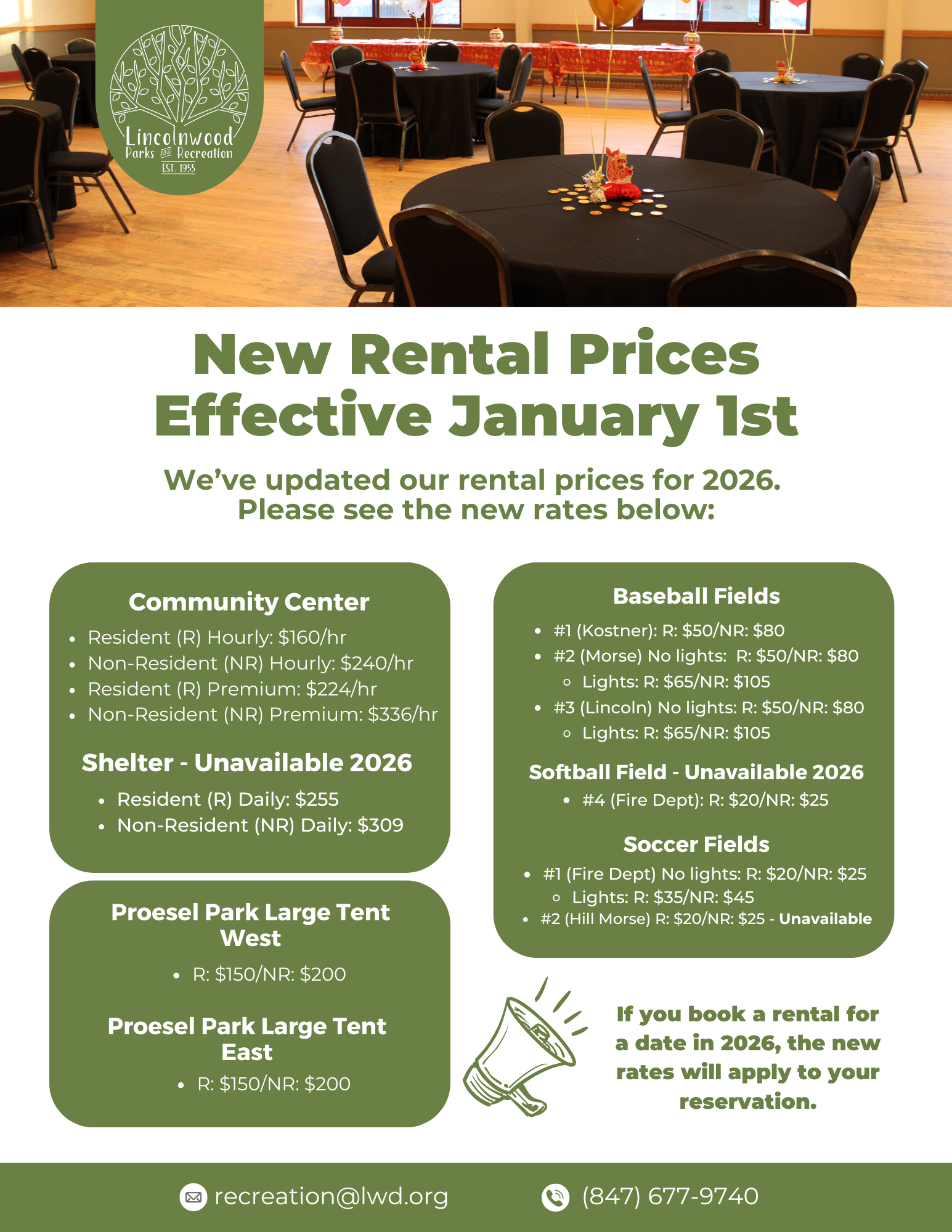 Rental Fee Increase 2026