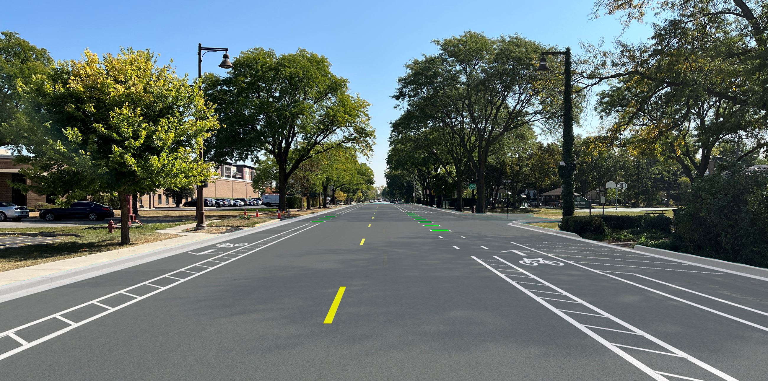 Pratt East Leg Striping